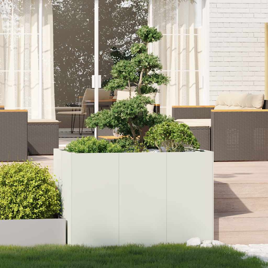 Vidaxx jardinière 120x80x80 cm acier blanc