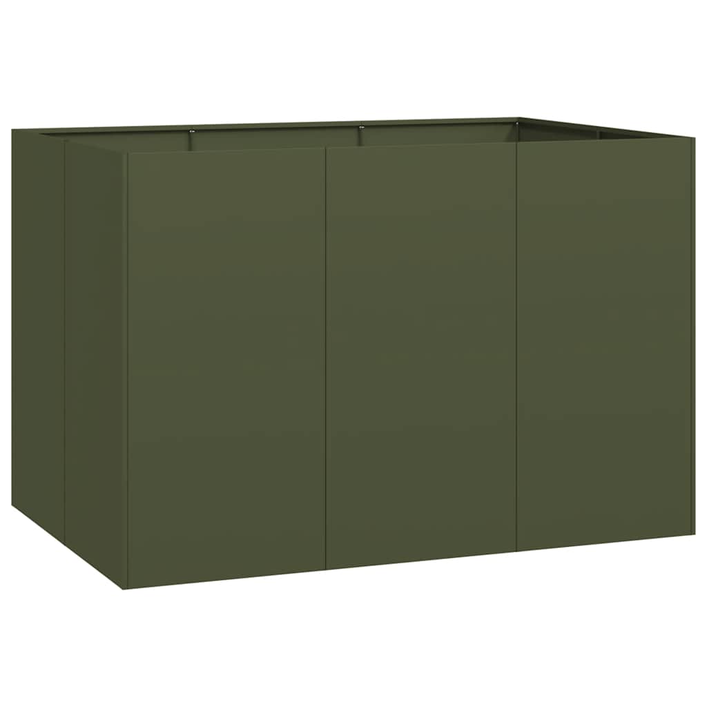 Vidaxx jardinière 120x80x80 cm acier vert olive