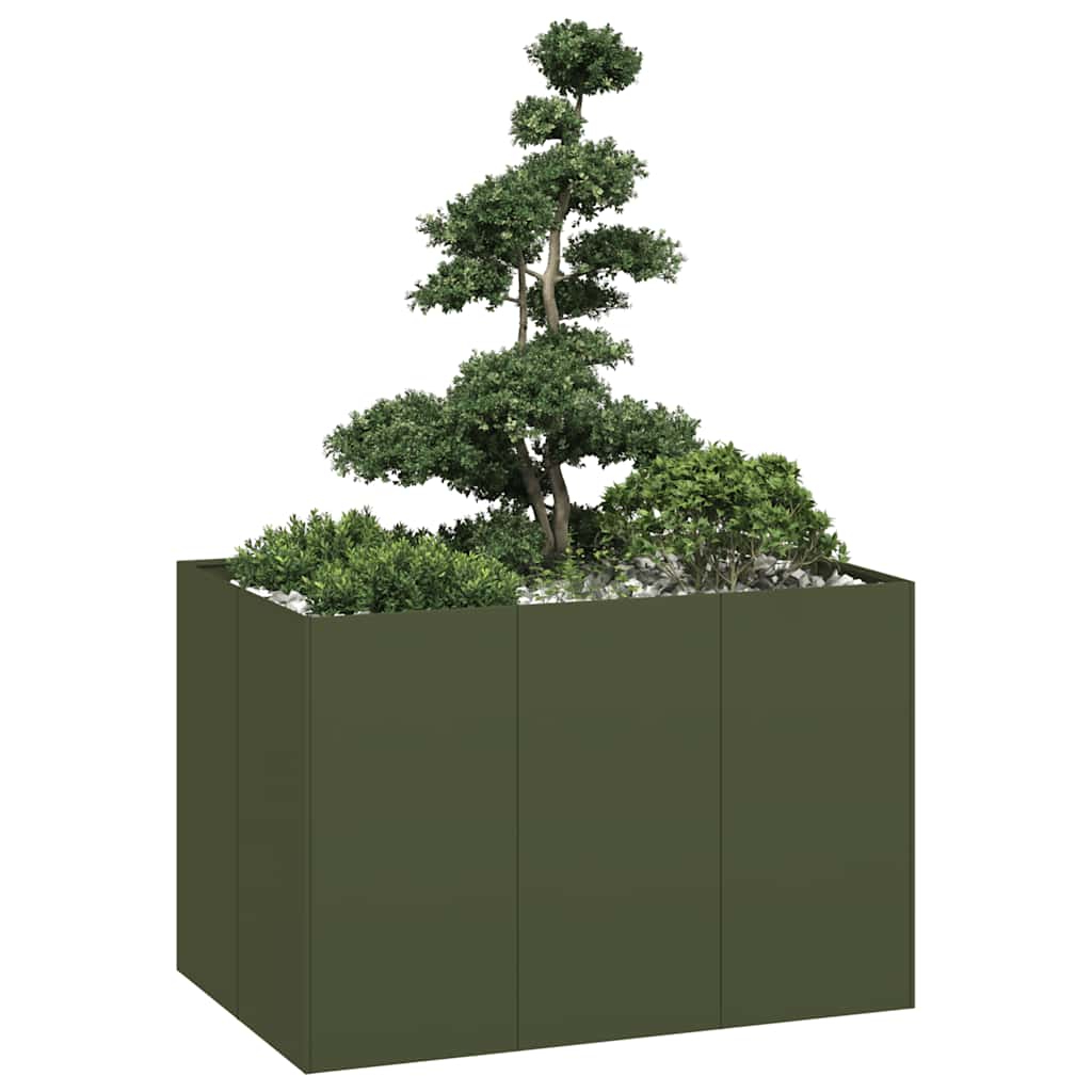 Vidaxx jardinière 120x80x80 cm acier vert olive