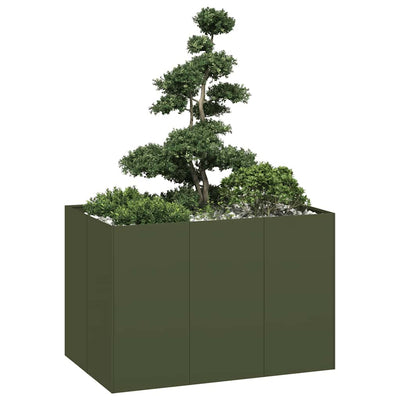 Vidaxx jardinière 120x80x80 cm acier vert olive