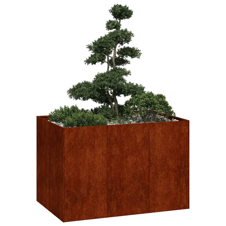 Vidaxx jardinière rouillé 120x80x80 cm acier résistant aux intempéries