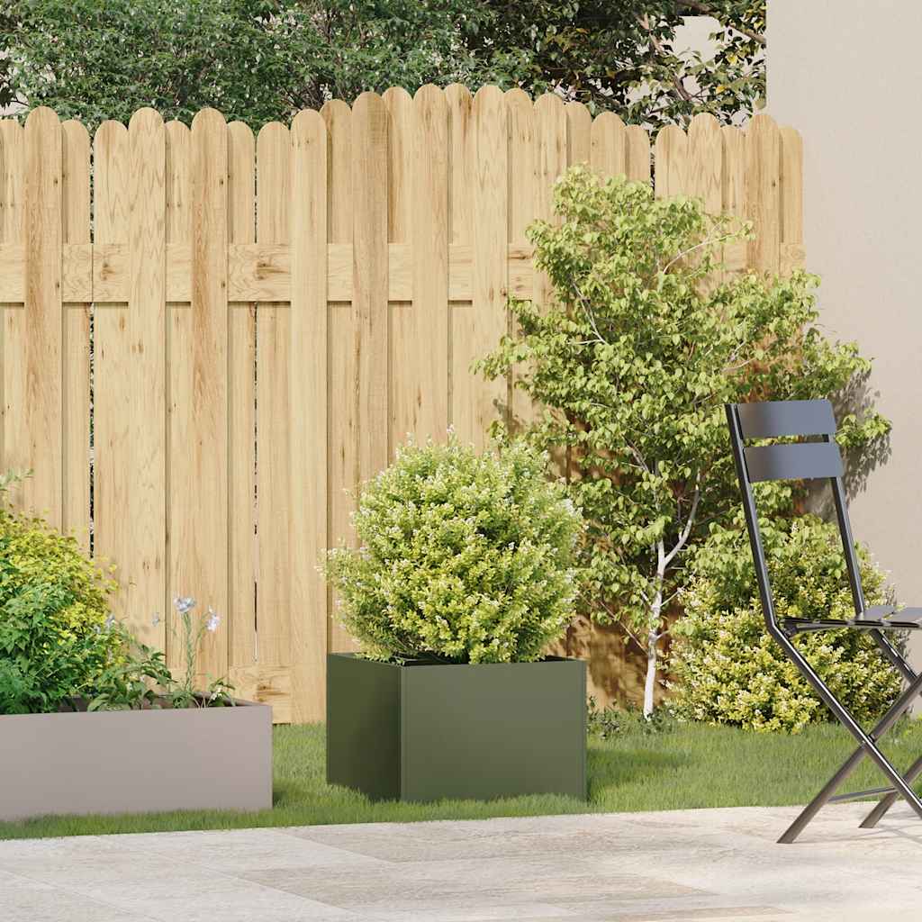 Vidaxx jardinière 40x40x30 cm acier vert olive