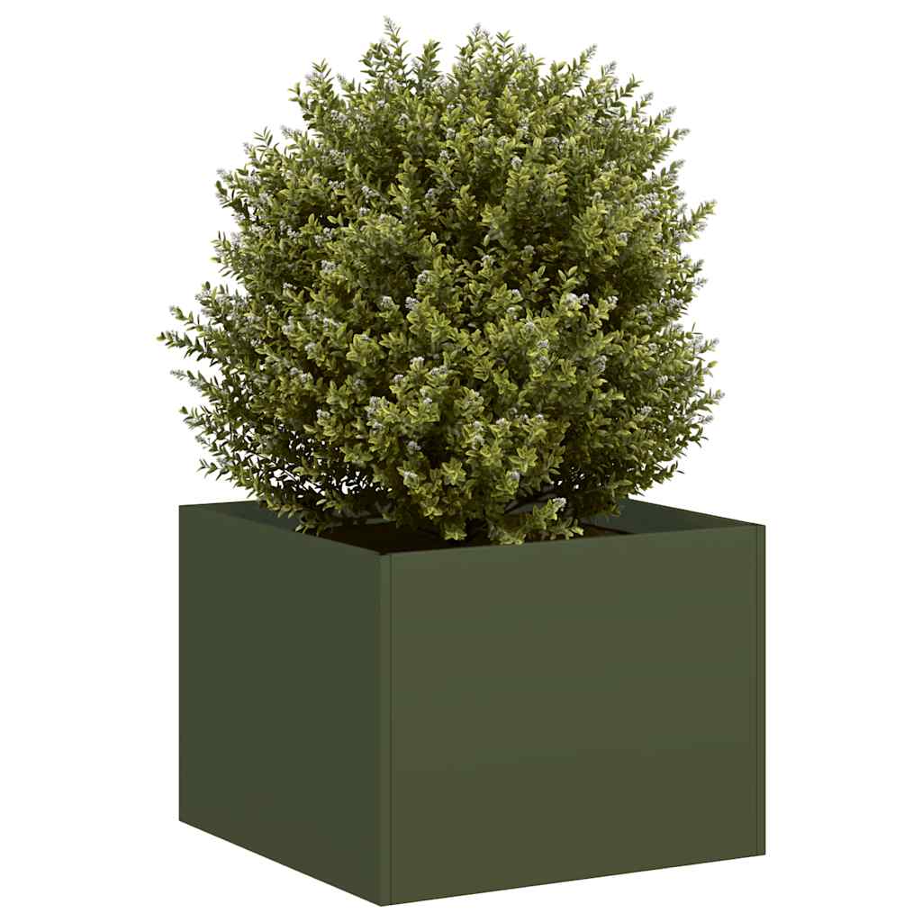 Vidaxx jardinière 40x40x30 cm acier vert olive
