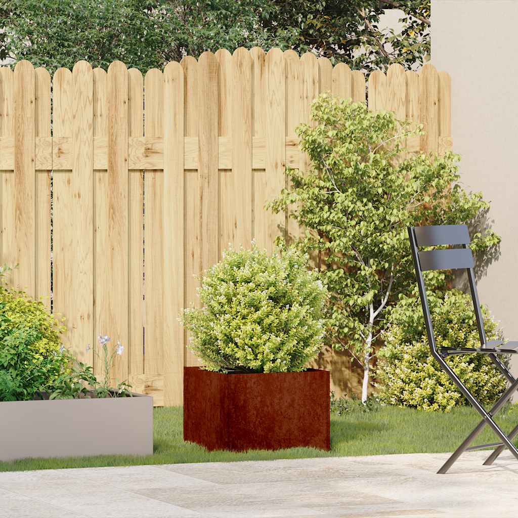Vidaxx jardinière rouillé 40x40x30 cm acier résistant aux intempéries