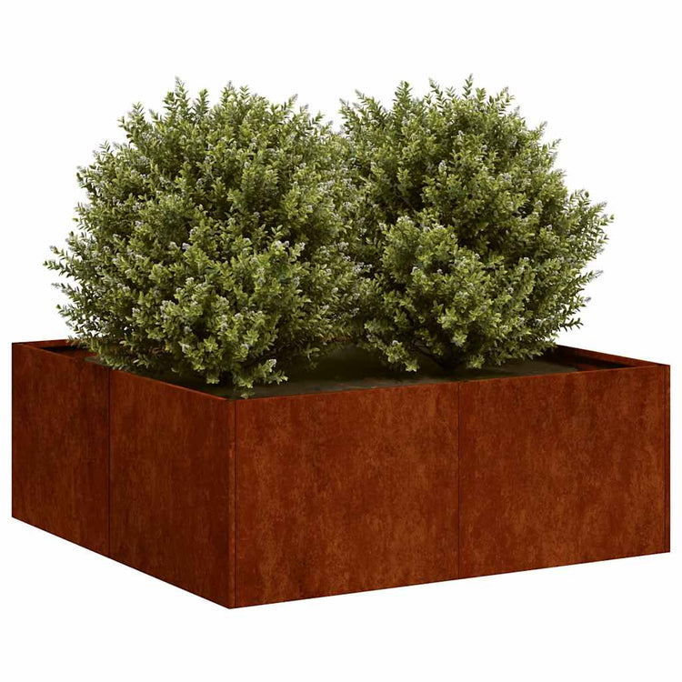Vidaxx jardinière rouillé 80x80x30 cm acier résistant aux intempéries