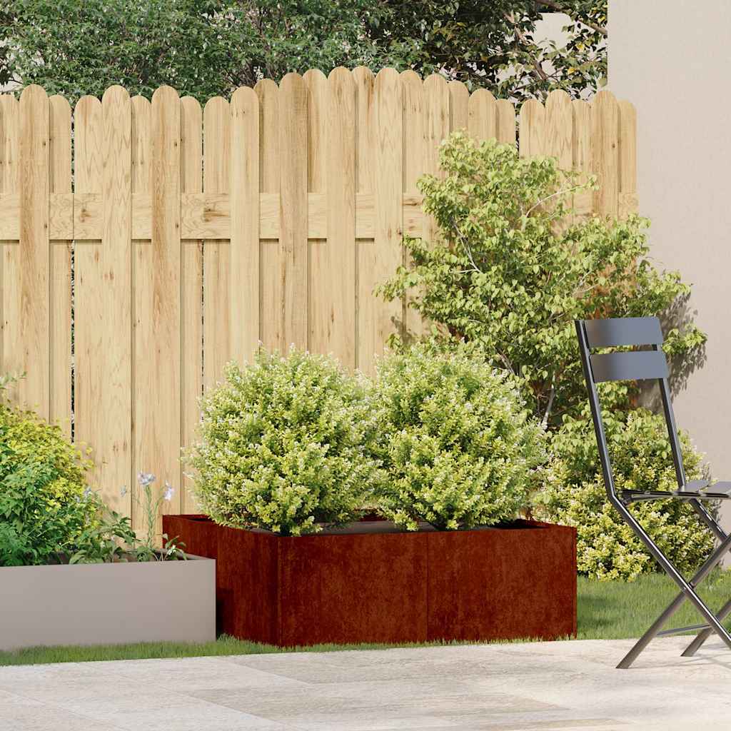 Vidaxx jardinière rouillé 80x80x30 cm acier résistant aux intempéries
