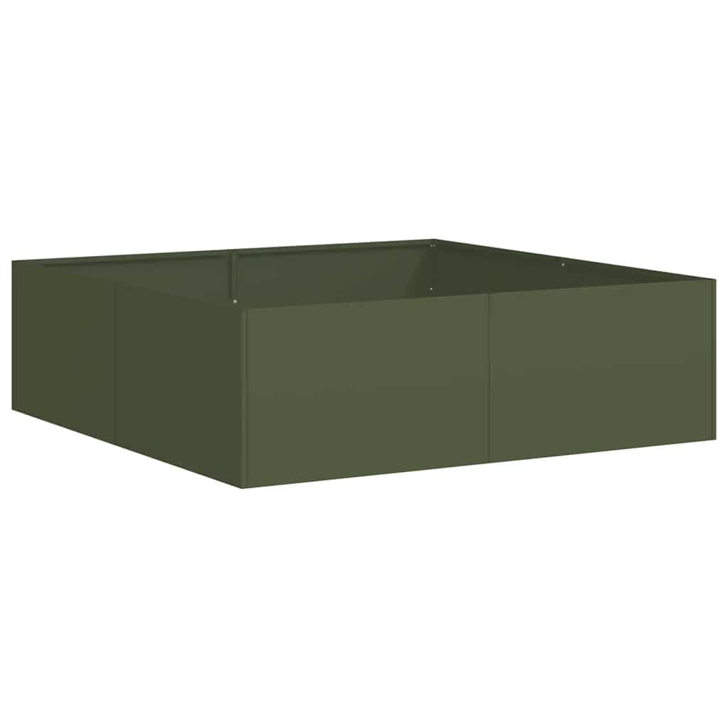 Vidaxx jardinière 100x100x30 cm acier vert olive