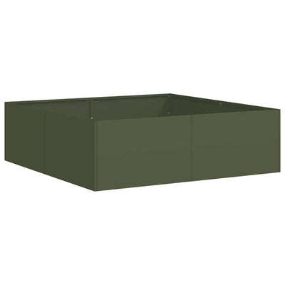 Vidaxx jardinière 100x100x30 cm acier vert olive