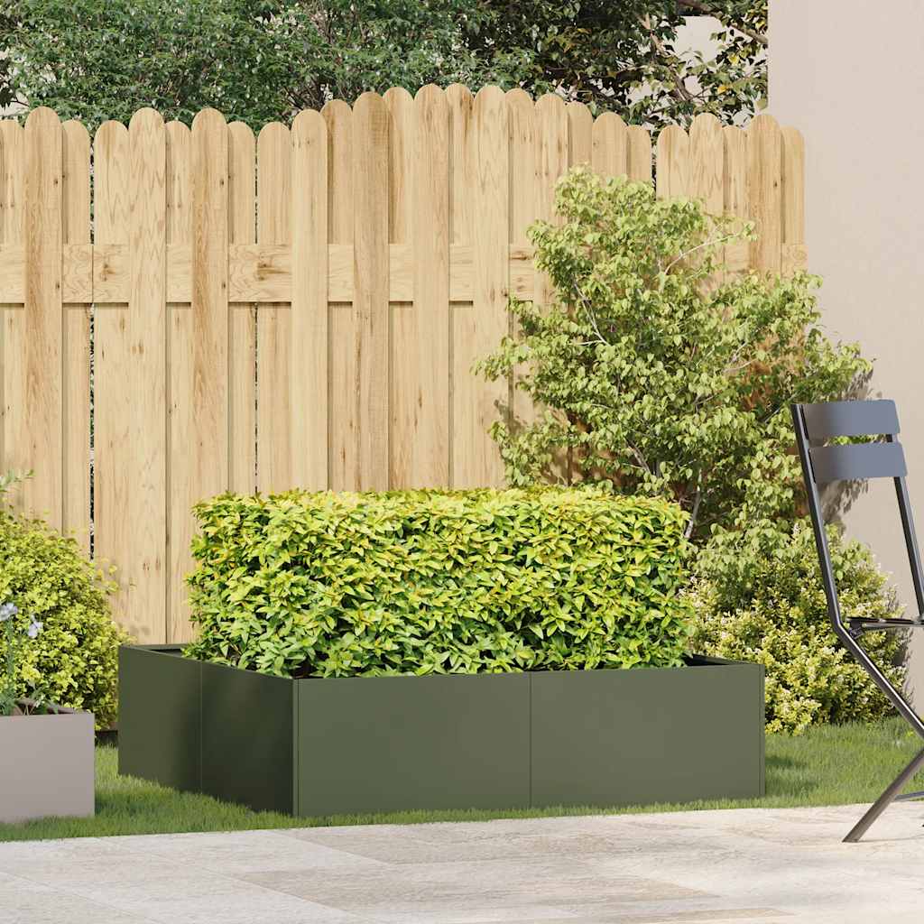 Vidaxx jardinière 100x100x30 cm acier vert olive