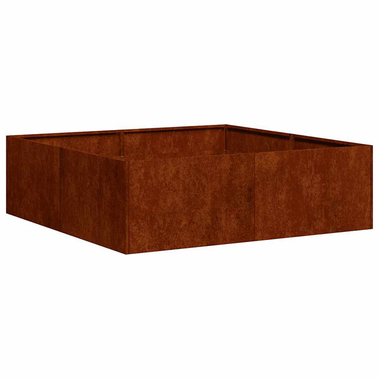 Vidaxx jardinière rouillé 100x100x30 cm acier résistant aux intempéries