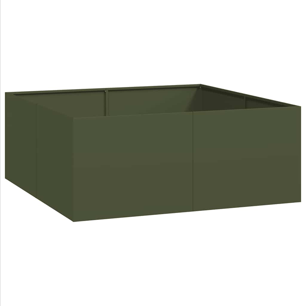 Vidaxx jardinière 100x100x40 cm acier vert olive