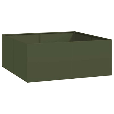 Vidaxx jardinière 100x100x40 cm acier vert olive