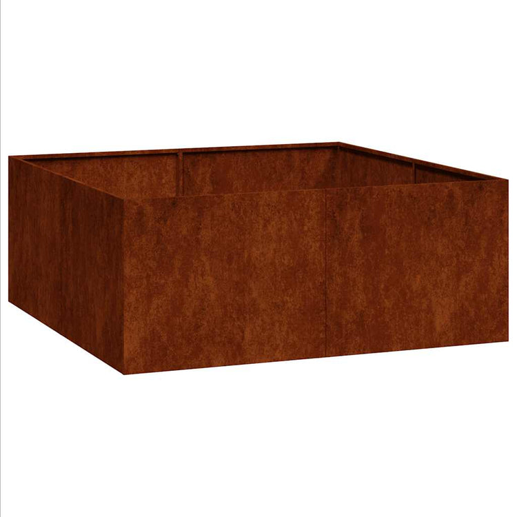 Vidaxx jardinière rouillé 100x100x40 cm acier résistant aux intempéries