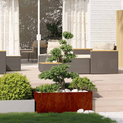 Vidaxx jardinière rouillé 100x100x40 cm acier résistant aux intempéries