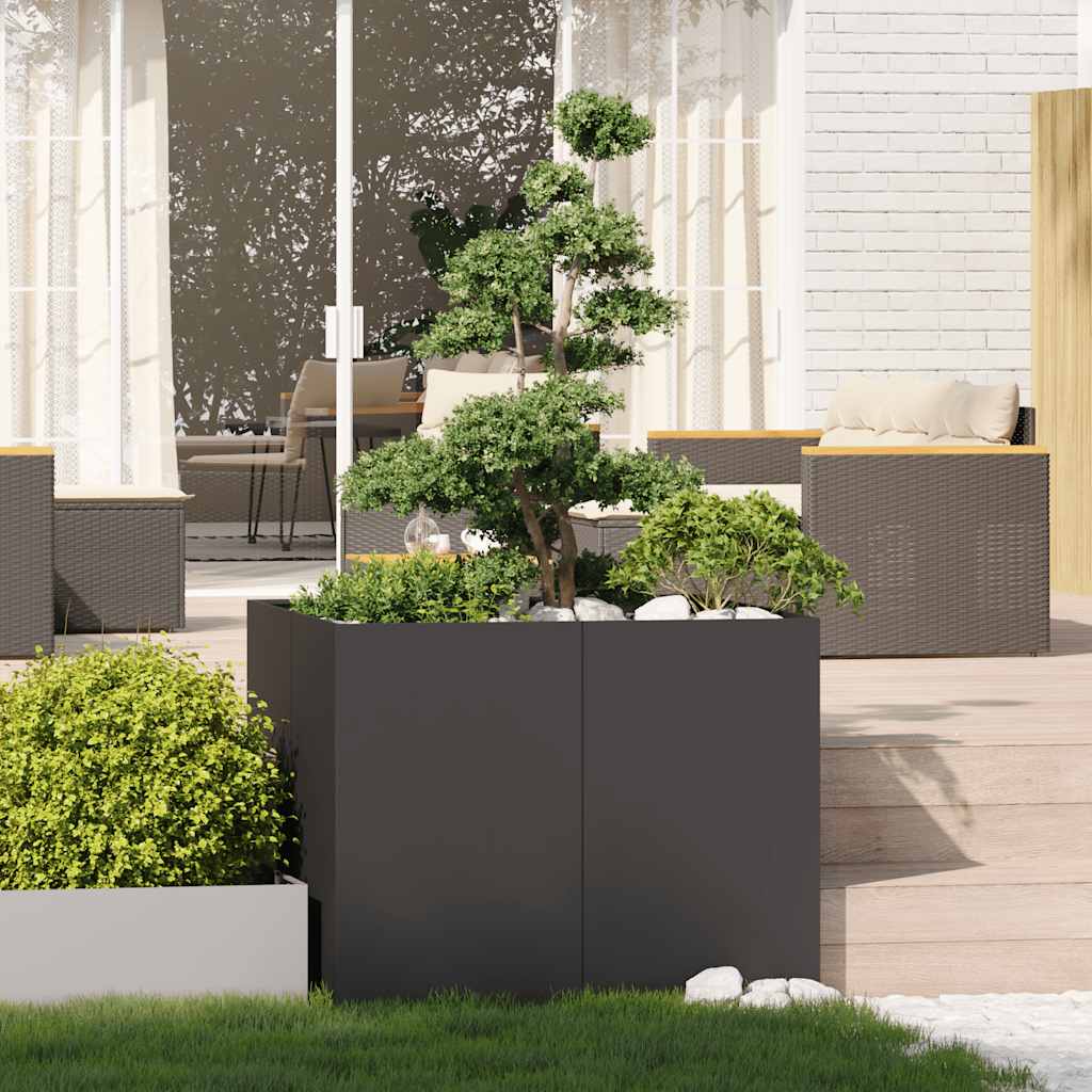 Vidaxx jardinière 100x100x80 cm acier noir