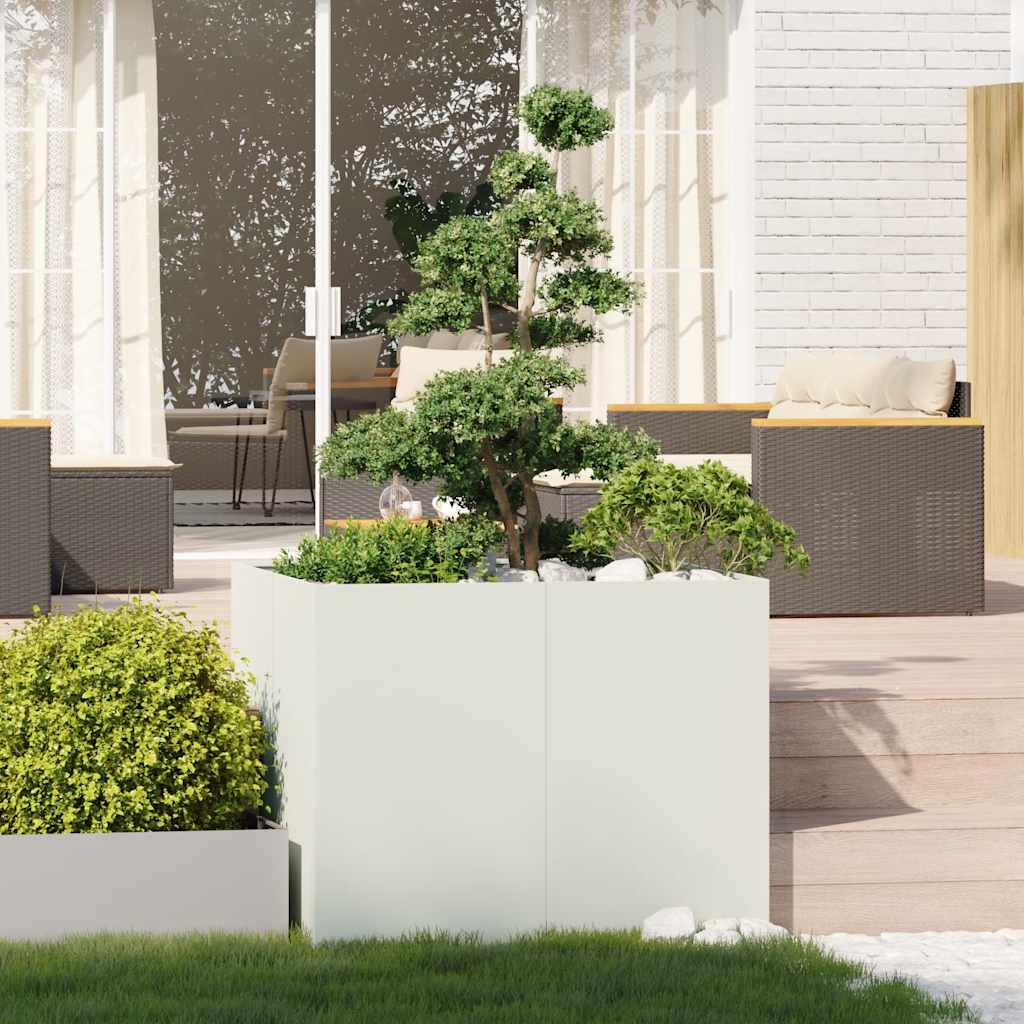 Vidaxx jardinière 100x100x80 cm acier blanc