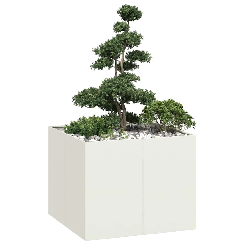 Vidaxx jardinière 100x100x80 cm acier blanc