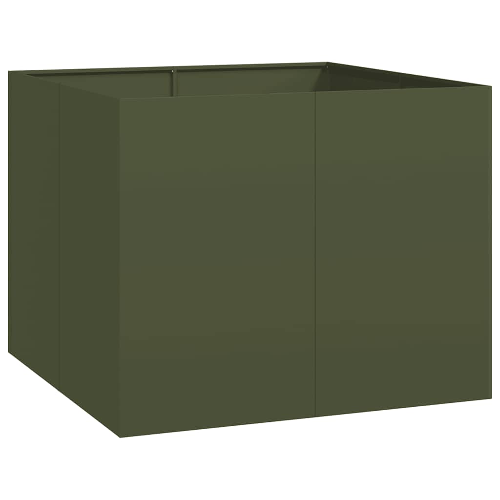 Vidaxx jardinière 100x100x80 cm acier vert olive