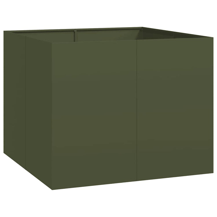 Vidaxx jardinière 100x100x80 cm acier vert olive