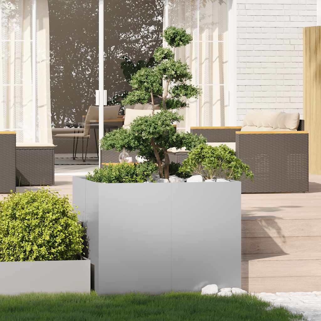 Jardinière Vidaxx 100x100x80 cm en acier galvanisé