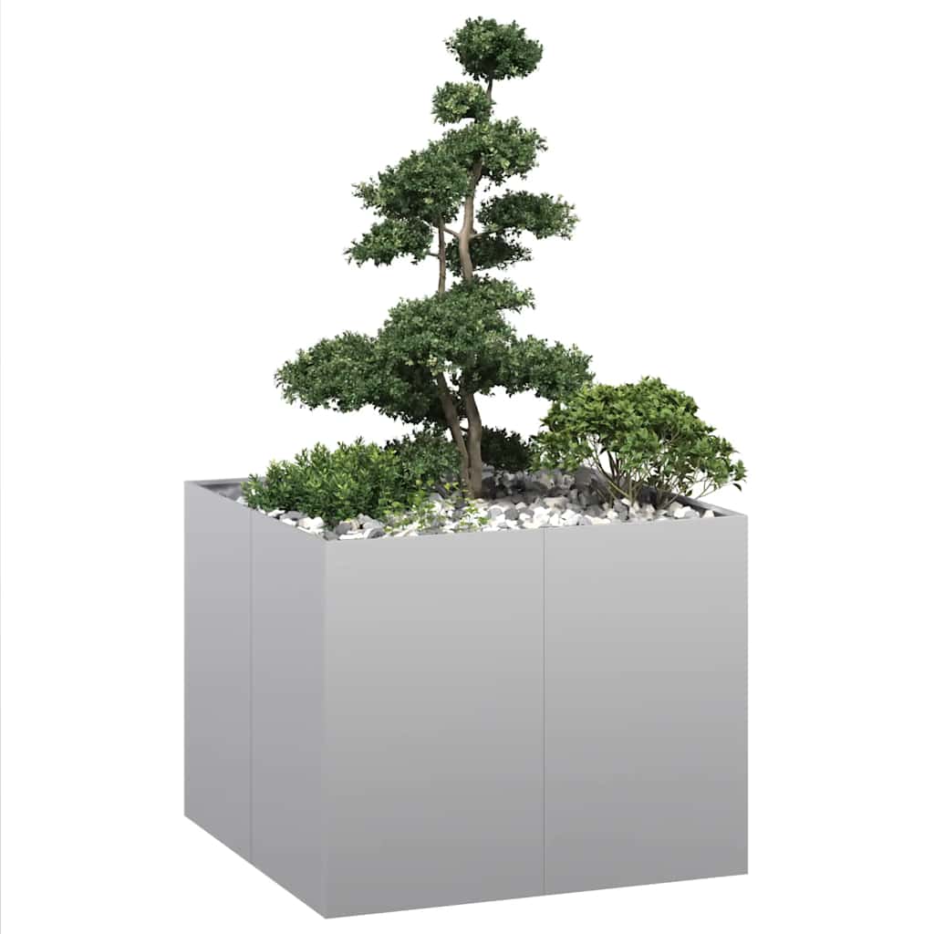 Jardinière Vidaxx 100x100x80 cm en acier galvanisé