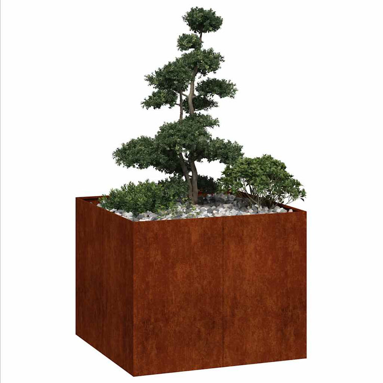 Vidaxx jardinière rouillé 100x100x80 cm acier résistant aux intempéries