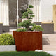 Vidaxx jardinière rouillé 100x100x80 cm acier résistant aux intempéries