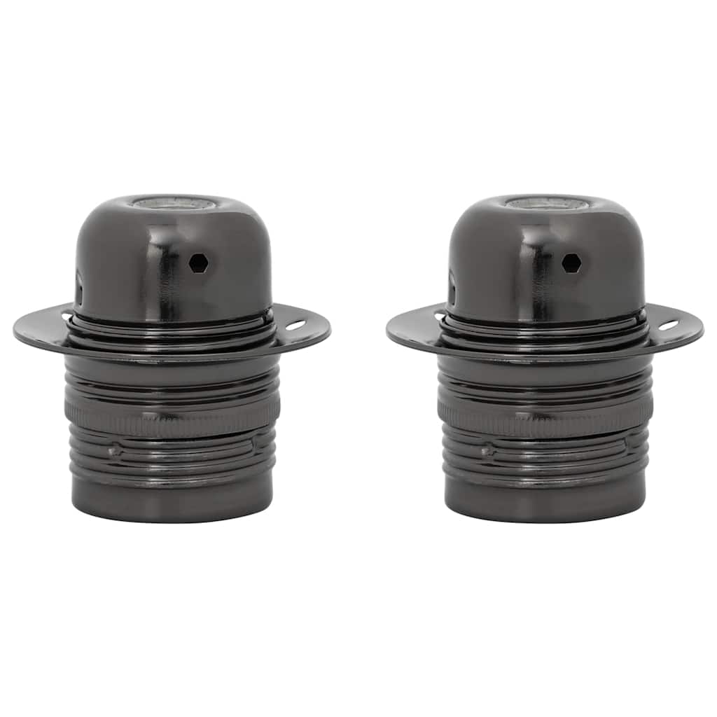 VidaXL douilles de lampe 2 pcs noir brillant E27