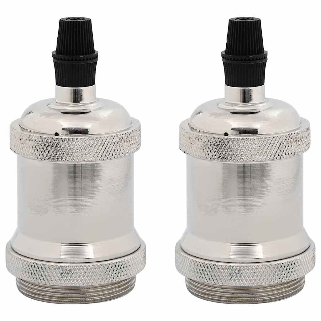VidaXL douilles de lampe 2 pcs nickel satiné E27