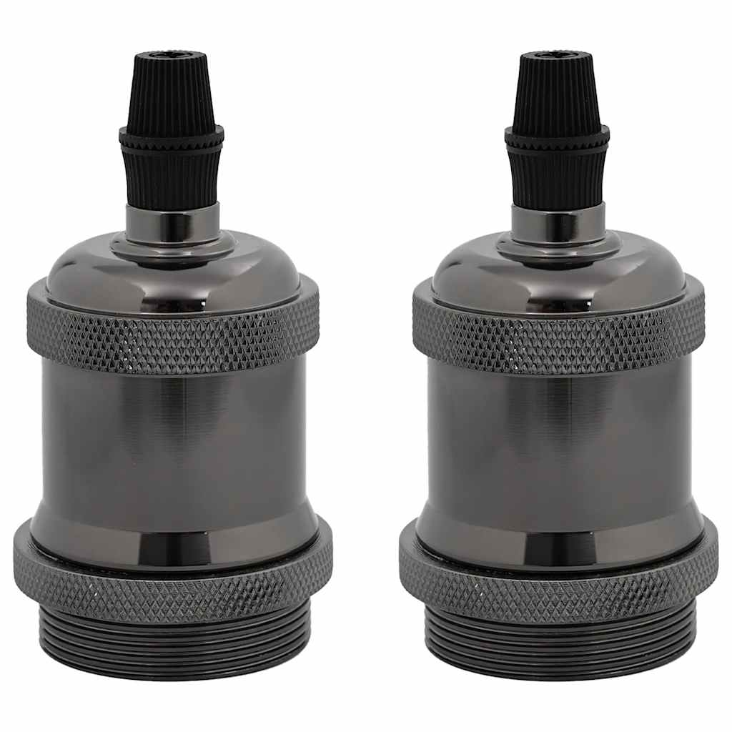 VidaXL douilles de lampe 2 pcs noir brillant E27