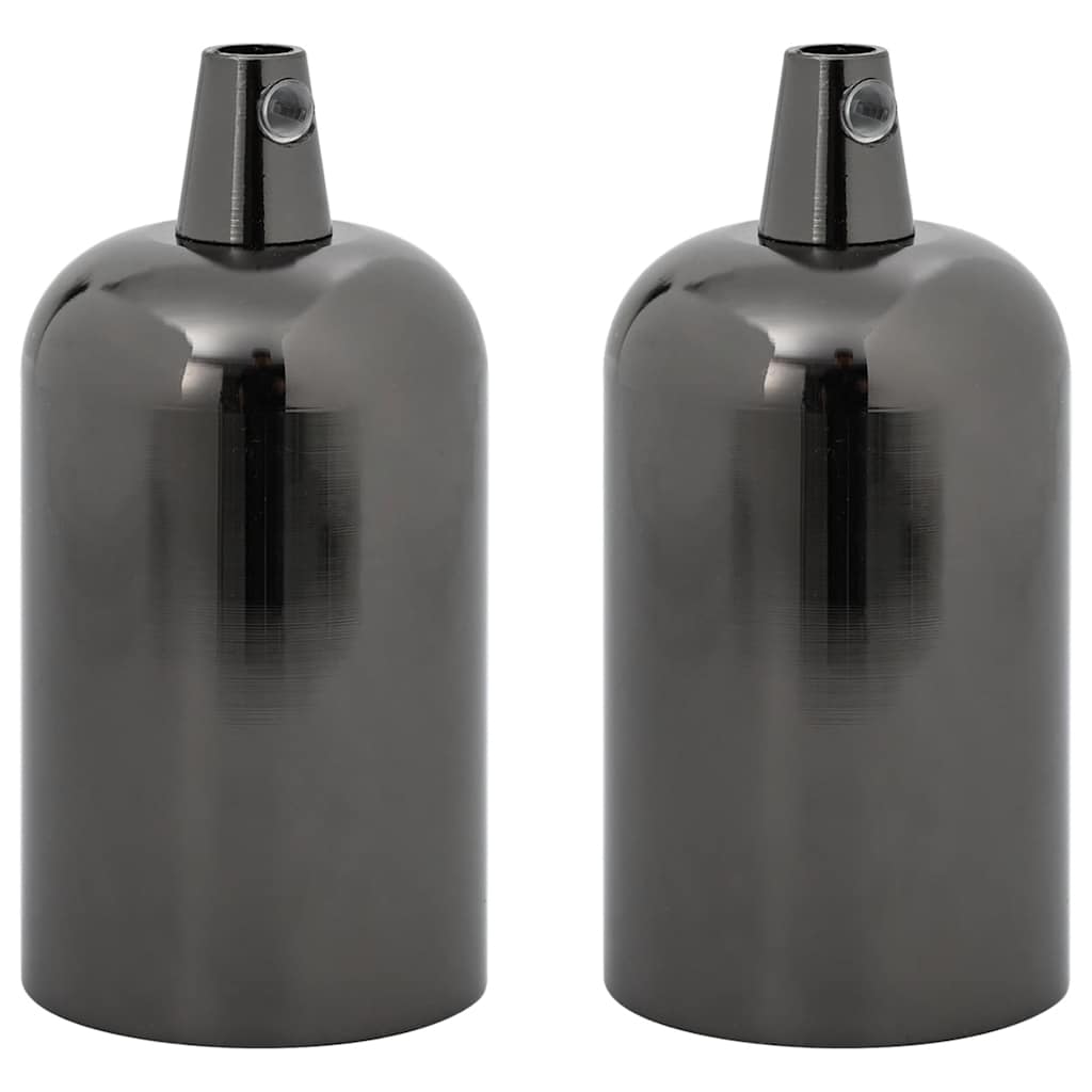 VidaXL douilles de lampe 2 pcs noir brillant E27