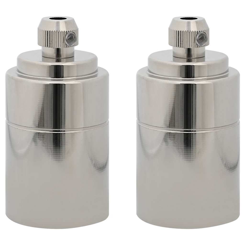 VidaXL douilles de lampe 2 pcs nickel satiné E27