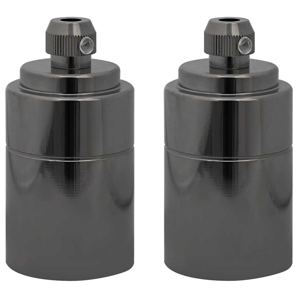 VidaXL douilles de lampe 2 pcs noir brillant E27