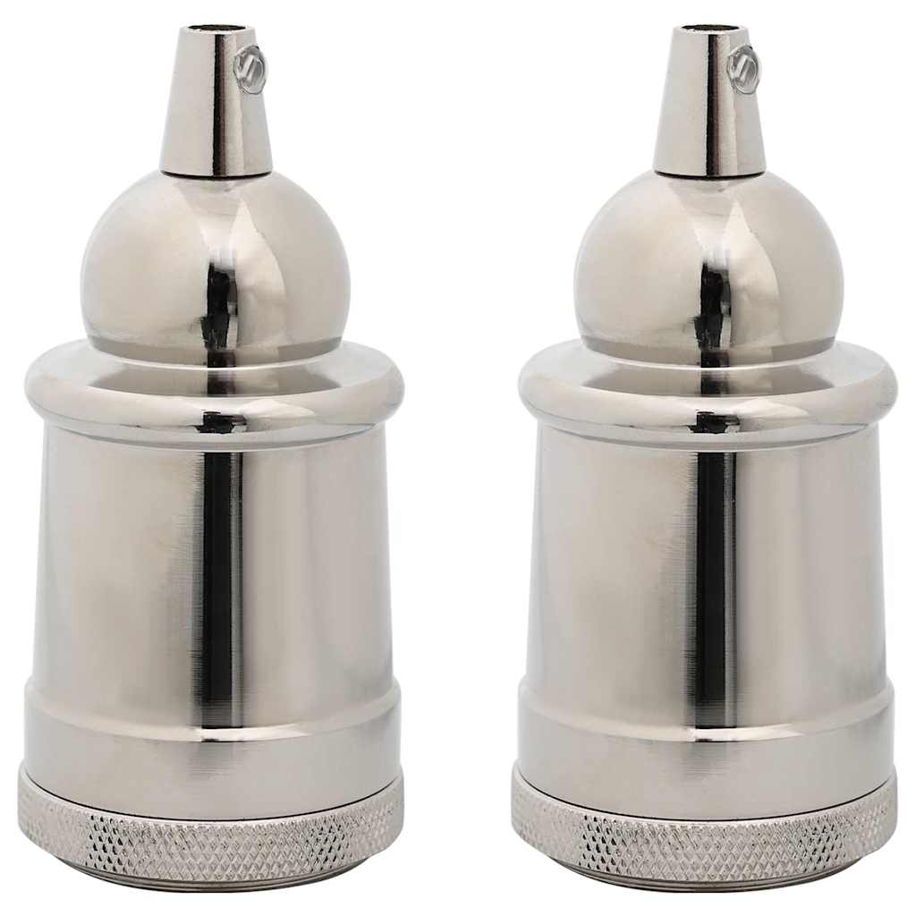 VidaXL douilles de lampe 2 pcs nickel satiné E27