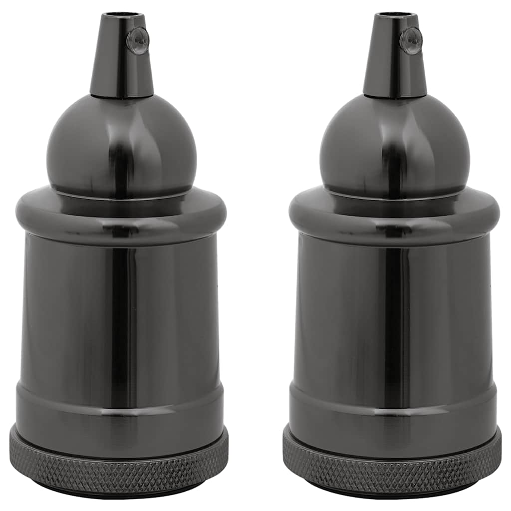 VidaXL douilles de lampe 2 pcs noir brillant E27