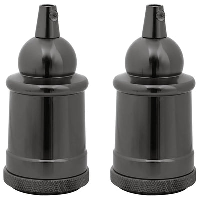 VidaXL douilles de lampe 2 pcs noir brillant E27