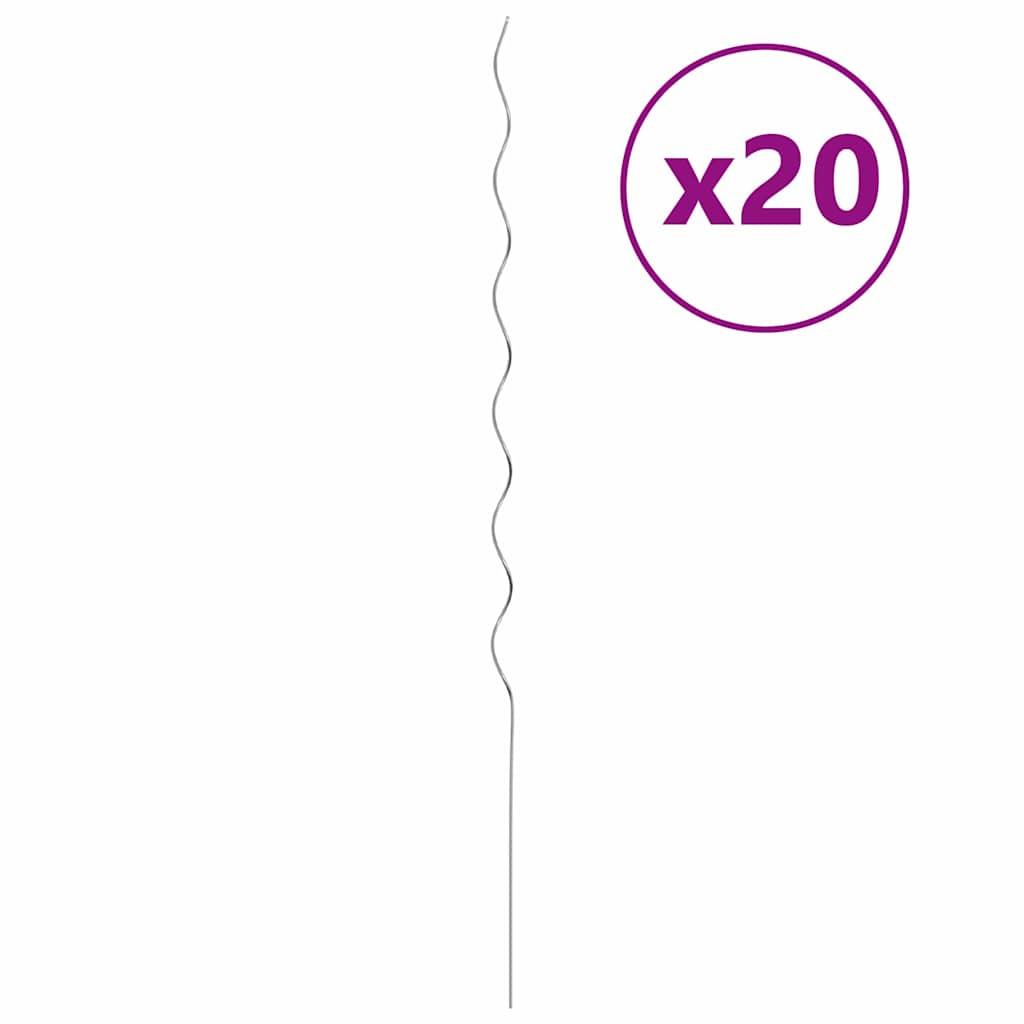 VidaXL support pour plantes 20 pcs argent 110 x 0,6 x 0,6 cm acier