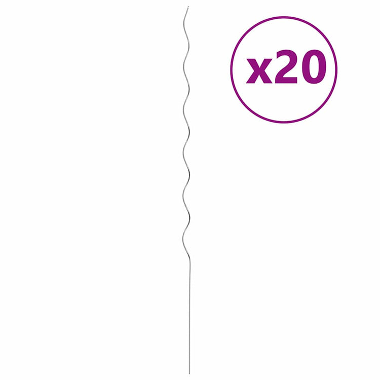 VidaXL support pour plantes 20 pcs argent 110 x 0,6 x 0,6 cm acier