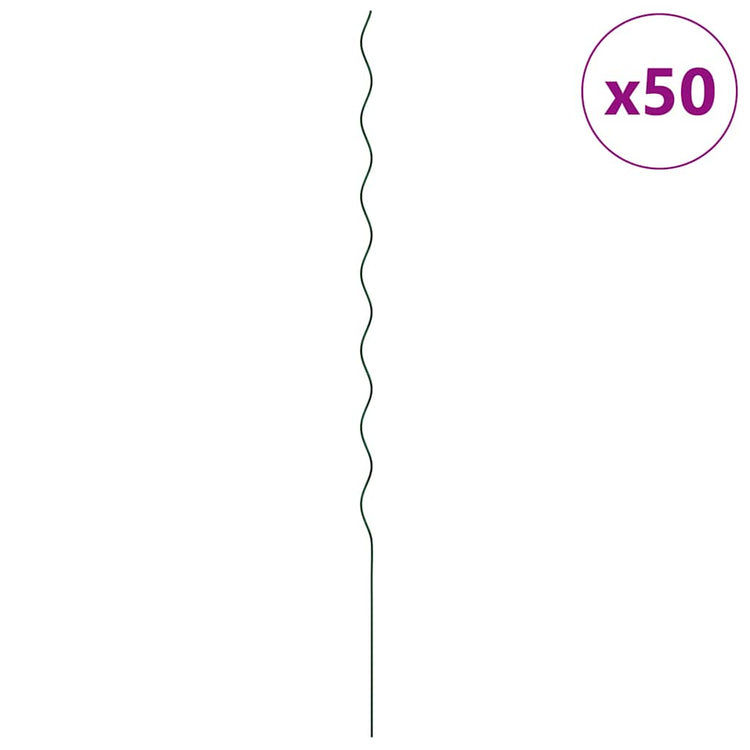 VidaXL support pour plantes 50 pcs vert 110 x 0,6 x 0,6 cm acier