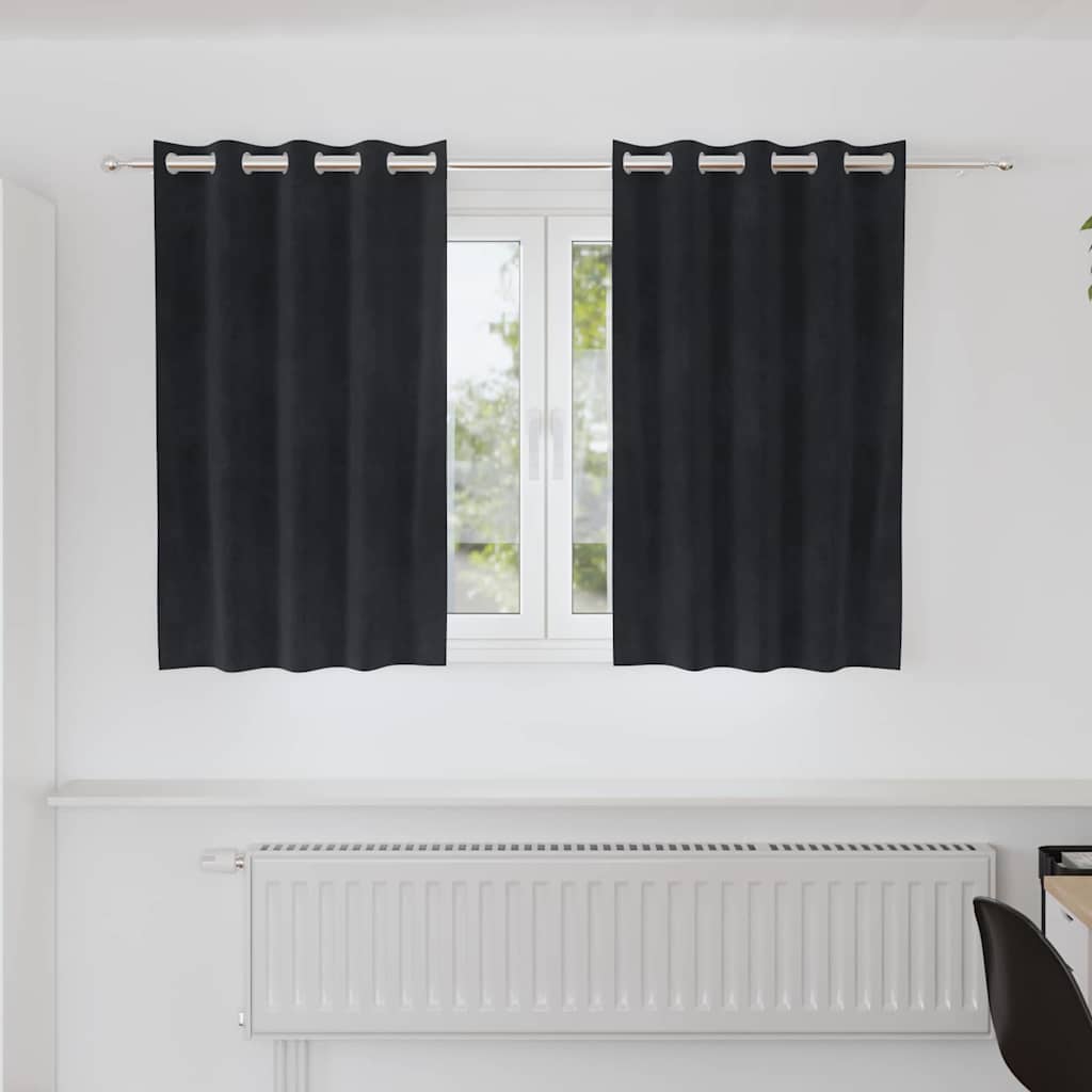 Vidaxl rideaux occultants 2 pcs noir 140 x 140 cm velours
