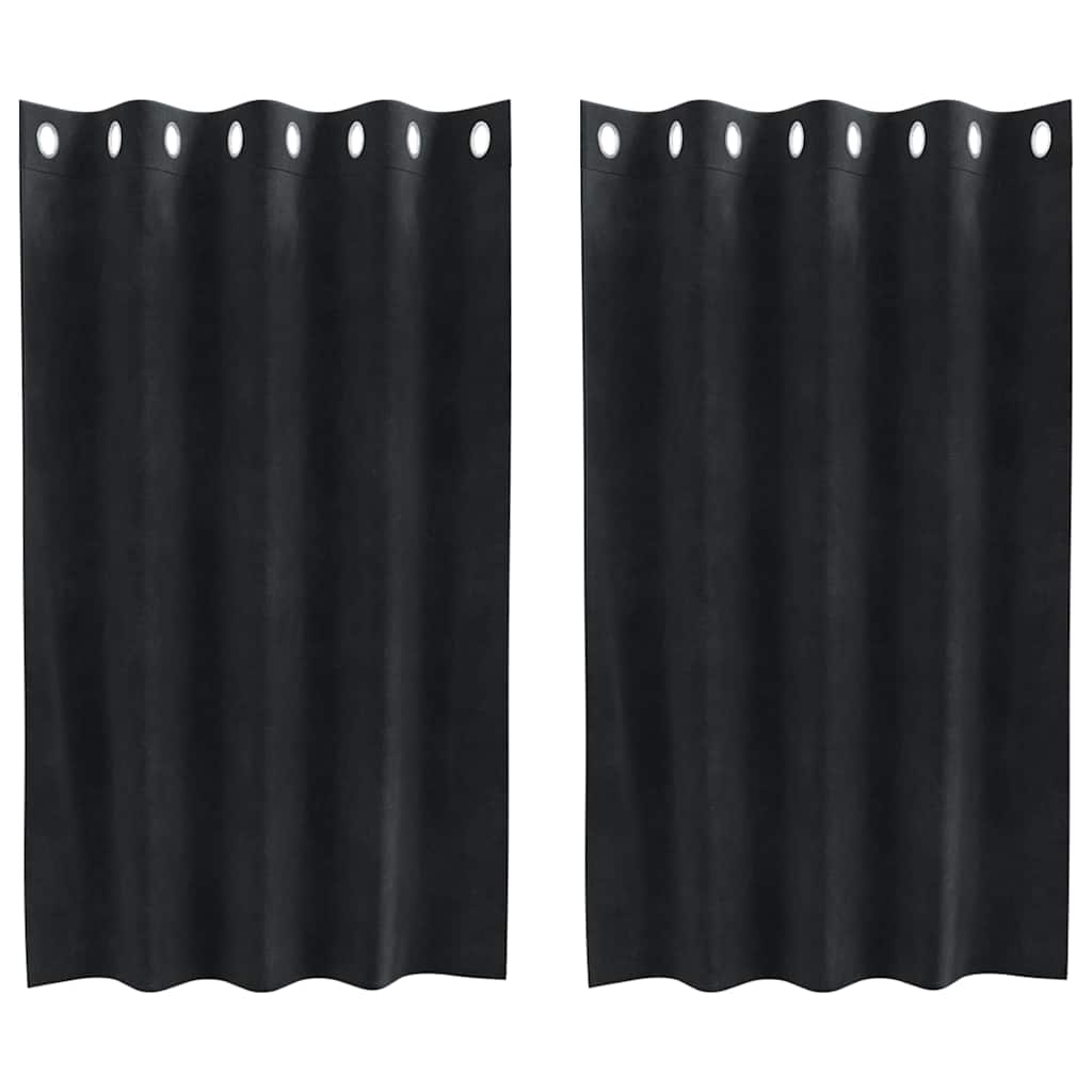 Vidaxl rideaux occultants 2 pcs noir 140 x 140 cm velours