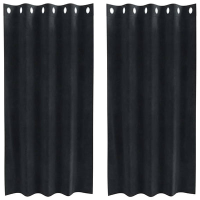 Vidaxl rideaux occultants 2 pcs noir 140 x 175 cm velours