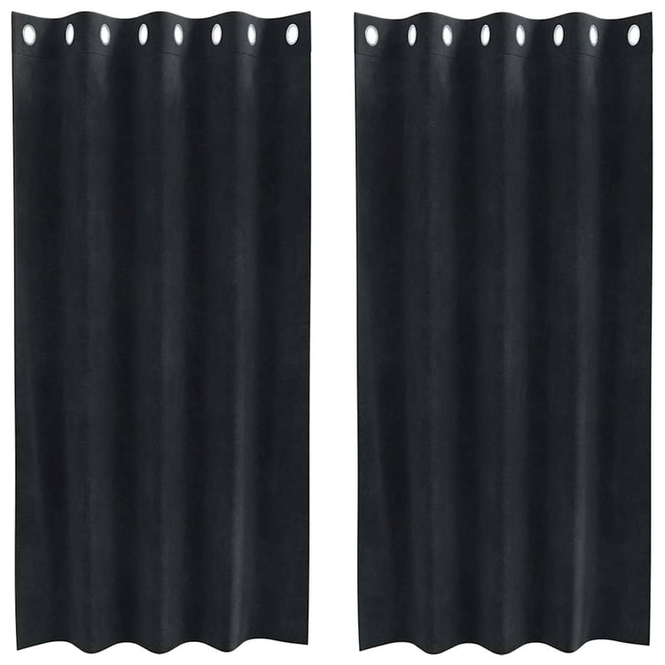 Vidaxl rideaux occultants 2 pcs noir 140 x 175 cm velours