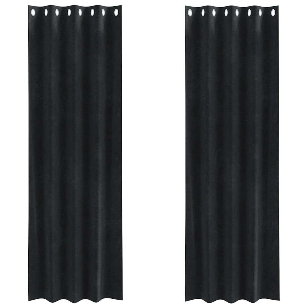 Vidaxl rideaux occultants 2 pcs noir 140 x 245 cm velours