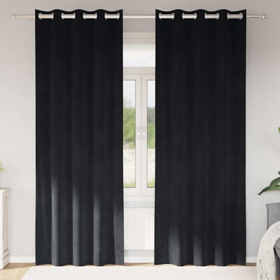 Vidaxl rideaux occultants 2 pcs noir 140 x 260 cm velours