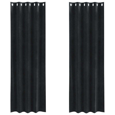 Vidaxl rideaux occultants 2 pcs noir 140 x 260 cm velours