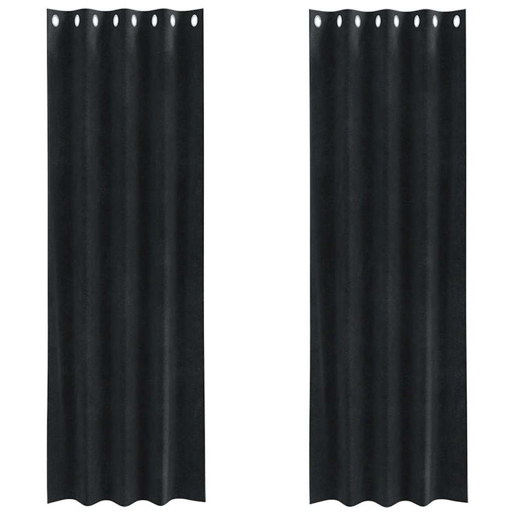 Vidaxl rideaux occultants 2 pcs noir 140 x 260 cm velours