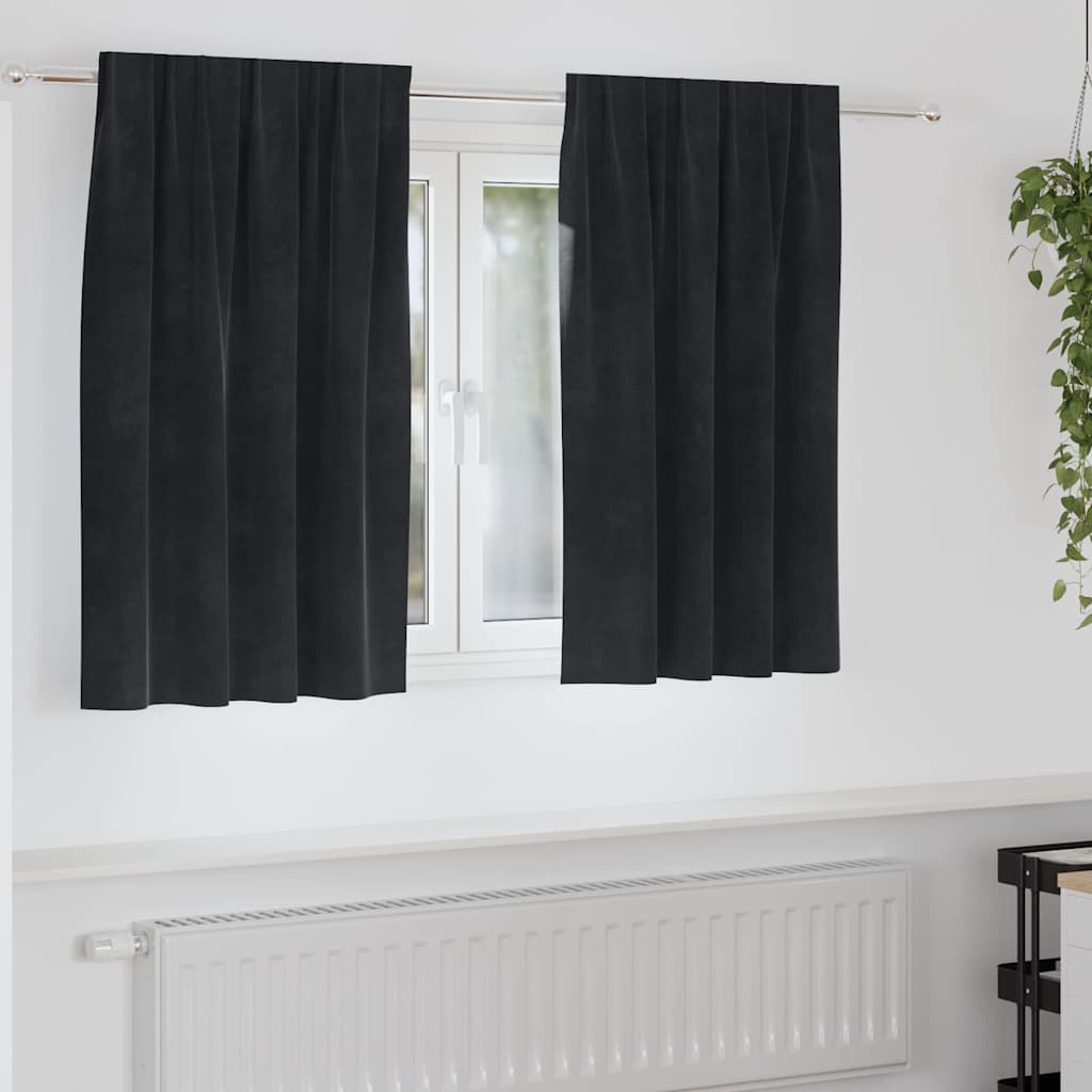 Vidaxl rideaux occultants 2 pcs noir 140 x 140 cm velours