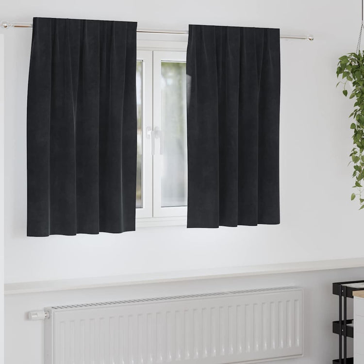 Vidaxl rideaux occultants 2 pcs noir 140 x 140 cm velours