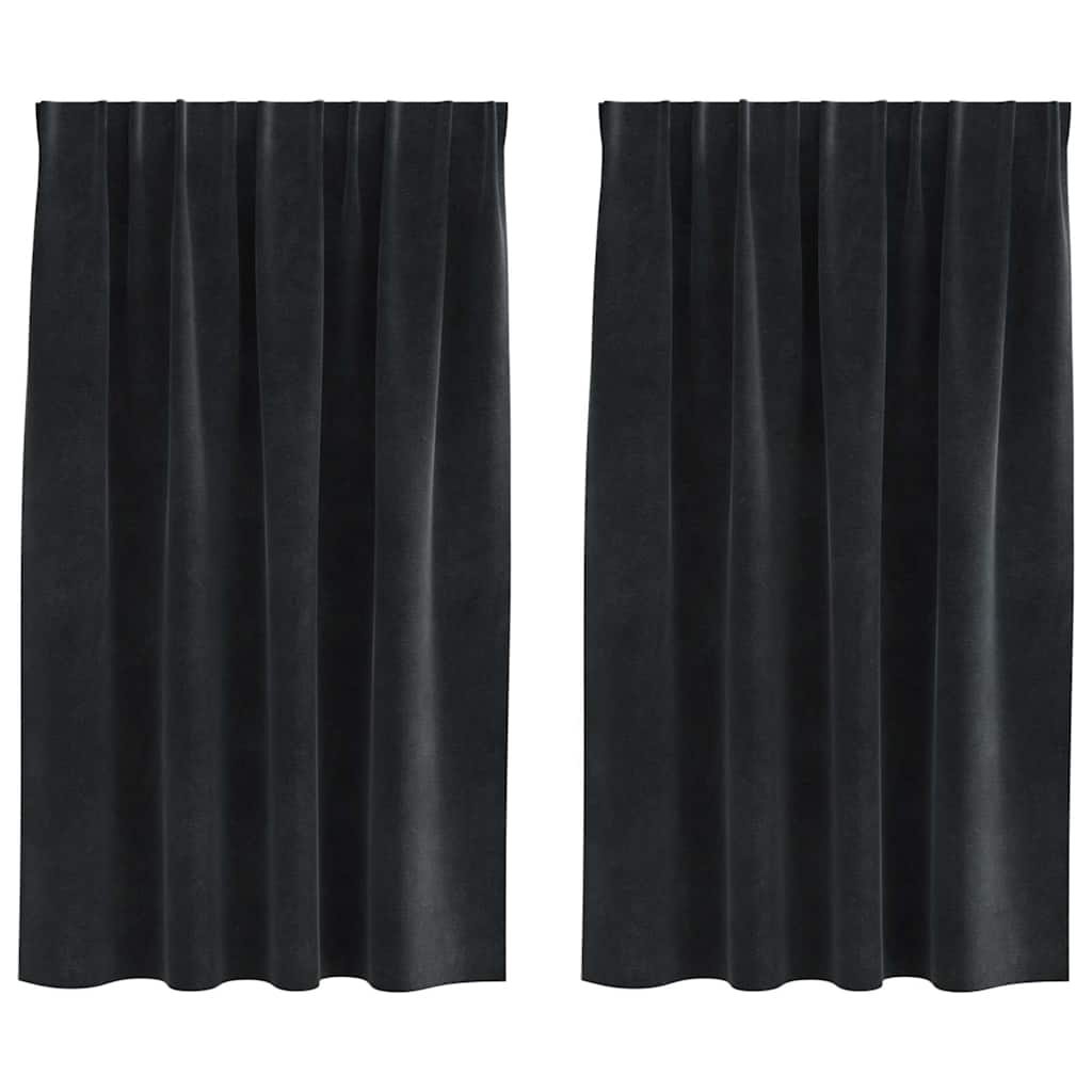 Vidaxl rideaux occultants 2 pcs noir 140 x 140 cm velours